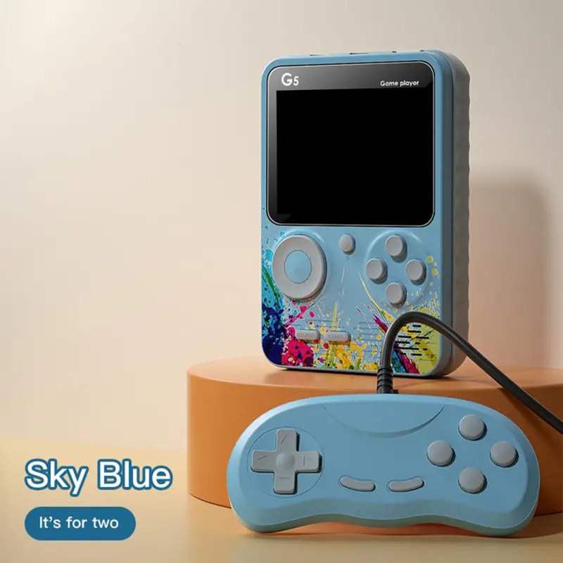 Game Boy Game Bot Gameboy Console Portable Game Player Built-in Clasic 500 Games Connect to TV or Gamepad 1000mAh 1 Player or 2 Player/ Gamepad 2 Pemain Dapat Stick G5 Hadiah Sempurna Terbaik/ Gameboy Retro Terbaik Dapat Stick Bisa Untuk 2 Orang 2