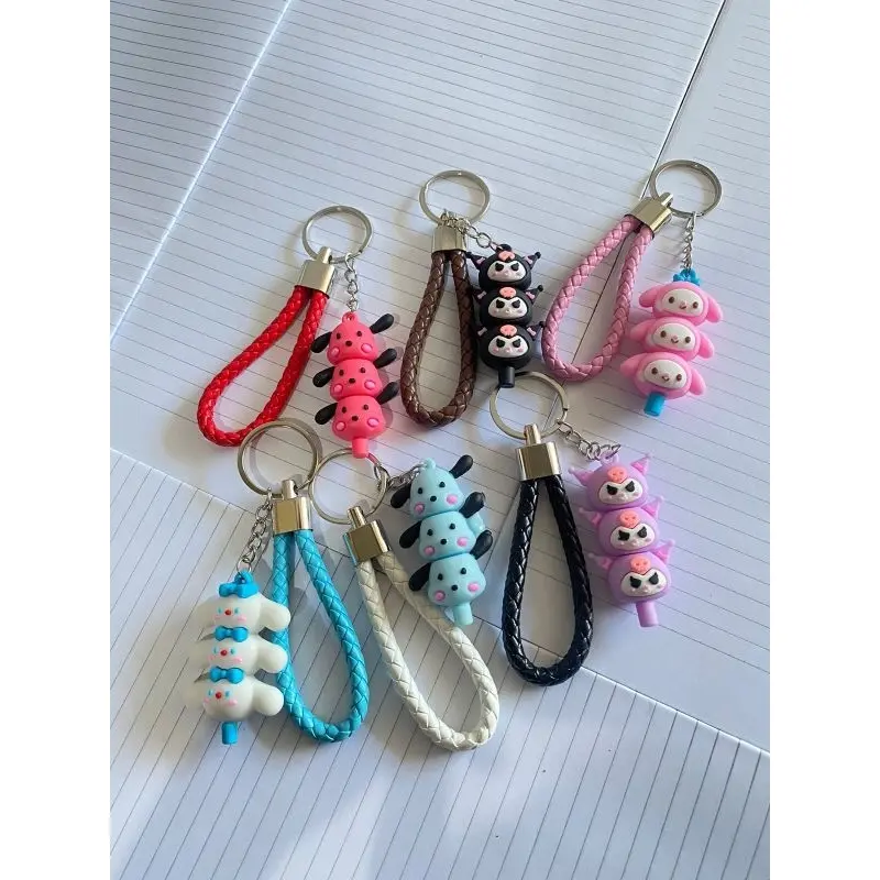 Gantungan kunci sanrio 3 tingkat motif karakter lucu