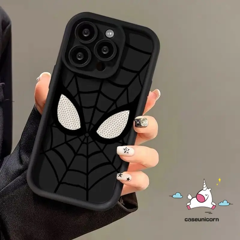 Caseunicorn Angel Eyes Simple Keren Spider-Man Eyes Shockproof Case Untuk Redmi 12C 9 9A 10A 10C A1 A2 9C NFC 11A Redemi Note 12 12s 11 11s 10s 8 9 10 Pro POCO X3 NFC X5 M3 Pro C55 Kartun Pasangan Fashion Brand Case 7