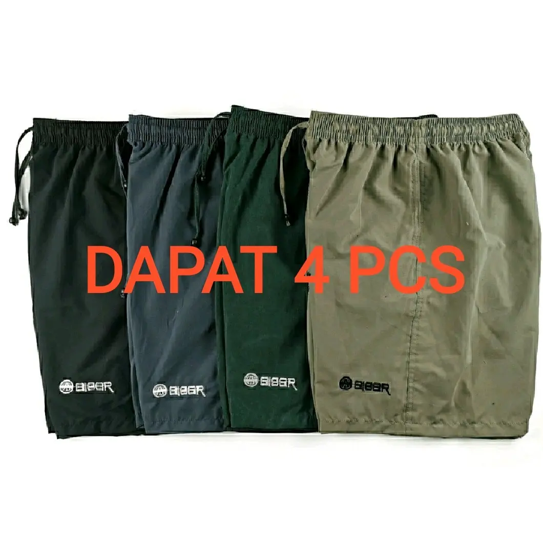 ( DAPAT 4 PCS ) Celana Pendek Pria Wanita Di Atas Lutut 5/2 Santai Dewasa Polos