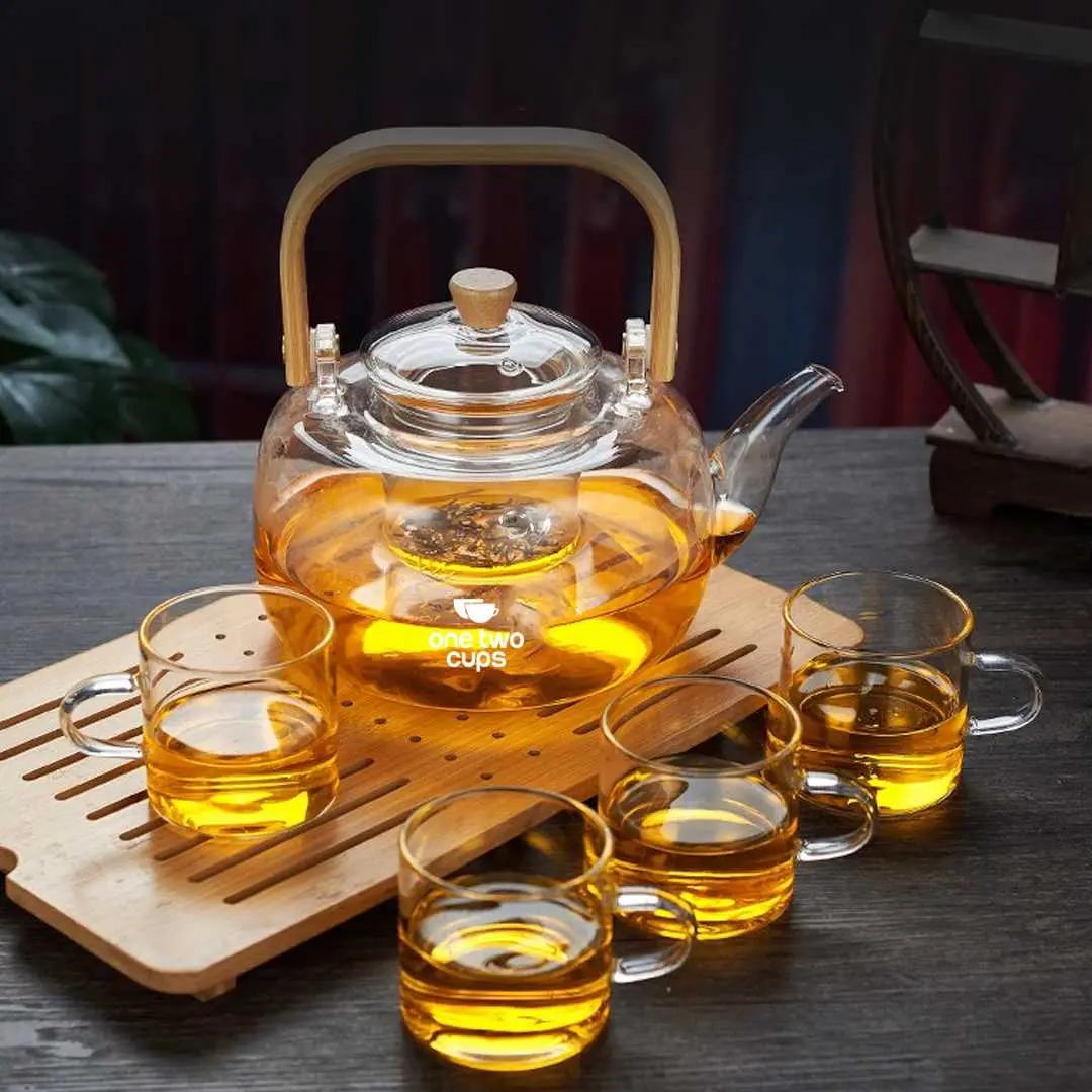 One Two Cups Teko Teh Kaca Borosilikat Saringan Tahan Panas Teapot - 8CV101 - Tinari