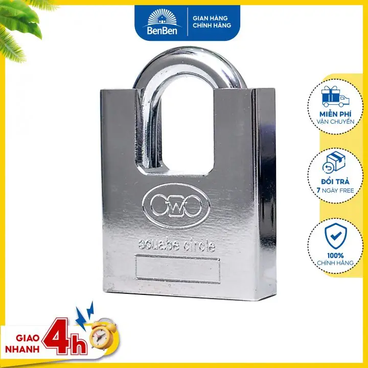 Ổ khóa chống cắt size lớn 60F màu bạc thiết kế chống trộm, thích hợp làm ổ khóa nhà khóa cổng - BenBen