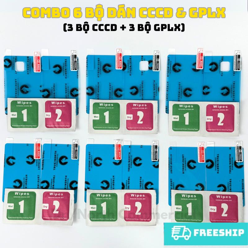 Combo 6 Bộ Miếng Dán Bảo Vệ CCCD & GPLX (Căn Cước Công Dân & Giấy Phép Lái Xe) CAO CẤP - Chống Trầy Xước, Bám Bẩn, Bảo Vệ Nội Dung Thông Tin, Tăng Độ Bền, Giúp Thẻ Sáng Bóng Sạch Sẽ Và Thẩm Mỹ
