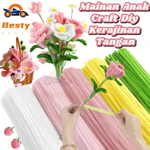 Besty Mainan Anak Craft DIY Kerajinan Tangan 100 Pcs Pipe Cleaner Kawat Bulu 30cm Bahan Kraf Mewah untuk TK DIY Manua