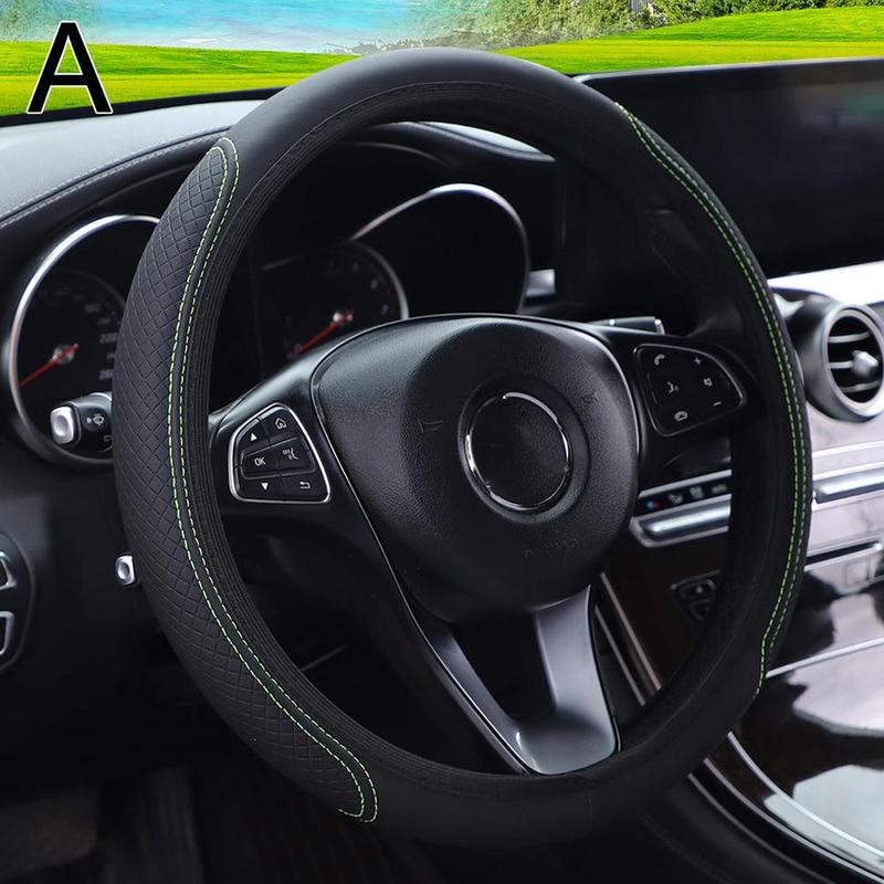 Product Introduction of Anti Slip Auto Decoration PU Leather Steering Covers 37-38cm Diameter Car Wheel Steering M1N2 53