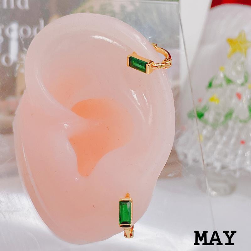 Khuyên Tai Tròn Đá Sinh Hình Chữ Nhật Mini, Thời Trang Và Tối Giản, Phụ Kiện Cho Nữ, Hộp Miễn Phí, GE19, [FIONA] 5