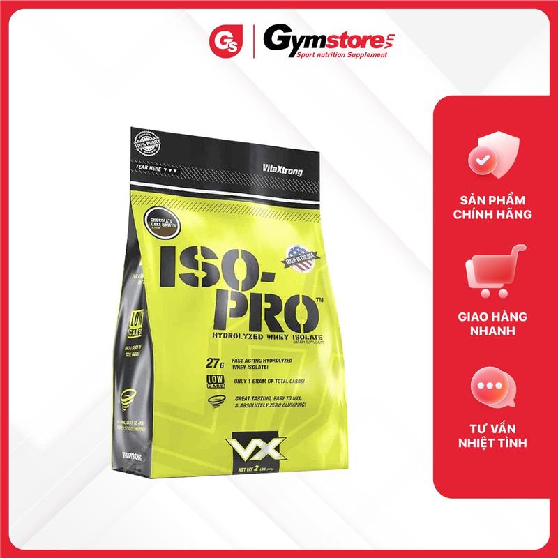 Bột hỗ trợ tập gym Whey Protein VitaXtrong ISO PRO - Hydrolyzed Whey Isolate, 2 Lbs (907 g) - GYMSTORE