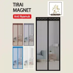 COZY Tirai Magnet Anti Nyamuk ( PAKU PAYUNG ) / Tirai Pintu Motif Polos Hordeng Pintu Anti Serangga Ukuran 90/100/120 CM Cocok Untuk Dapur ,Ruang Tamu ,Kamar  Y3963
