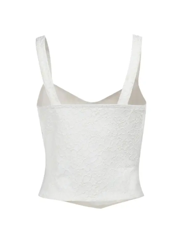 Women's Floral Lace Corset Structure Crop Tank Top, Summer Clothes Women, Fashion Casual Sleeveless Crop Top for Daily Outdoor Wear, Women Top for Summer, Womenswear, Slim Corset Tops Women 1