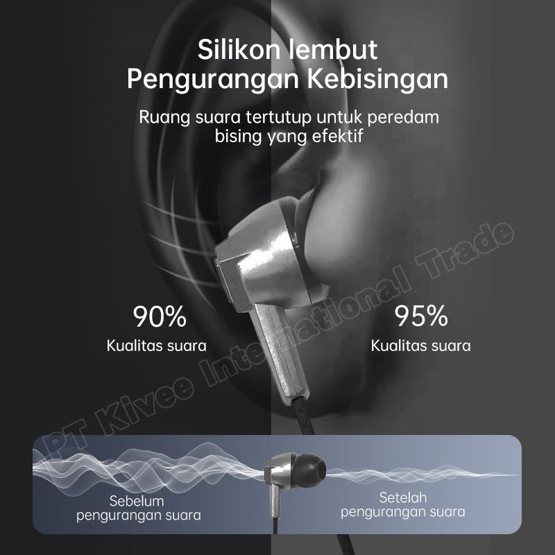SAERIS MT112 Headset Kabel Kualitas Bagus dengan Antarmuka 3.5mm dan Headphone In-Ear HD in-line