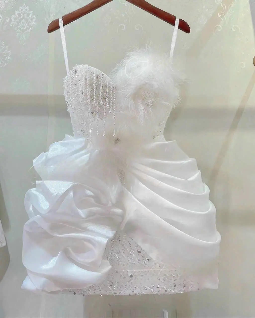 Đầm body 2 dây phối lông vũ TRIPBLE T DRESS - size S/M/L - MS492V
