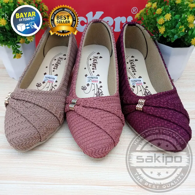 Sepatu Balet Rajut Slempang Samping Murah Trendi Untuk Sepatu Sekolah Dan Kerja / Sakipo Hitam Shoes Karet Wanita / Flat Shoes Hitam Kerja Kuliah / Flatshoes Wanita Kerja Kuliah Hitam 0