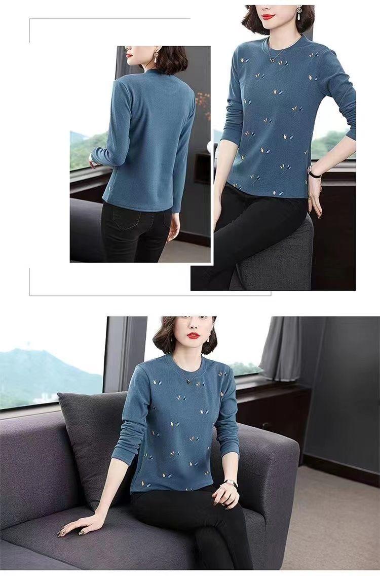 Product Introduction of Áo Thun Dài Tay, Thời Trang, Dành Cho Nữ, Mẹ TRUNG NIÊN, Áo Phong Cách Phương Tây, Dáng Rộng Vừa Vặn, Ngoại Cỡ, Bó Sát, Cổ Tròn, Áo Sơ Mi Lớp Nền, Hàng Mới Về Năm 2024 8