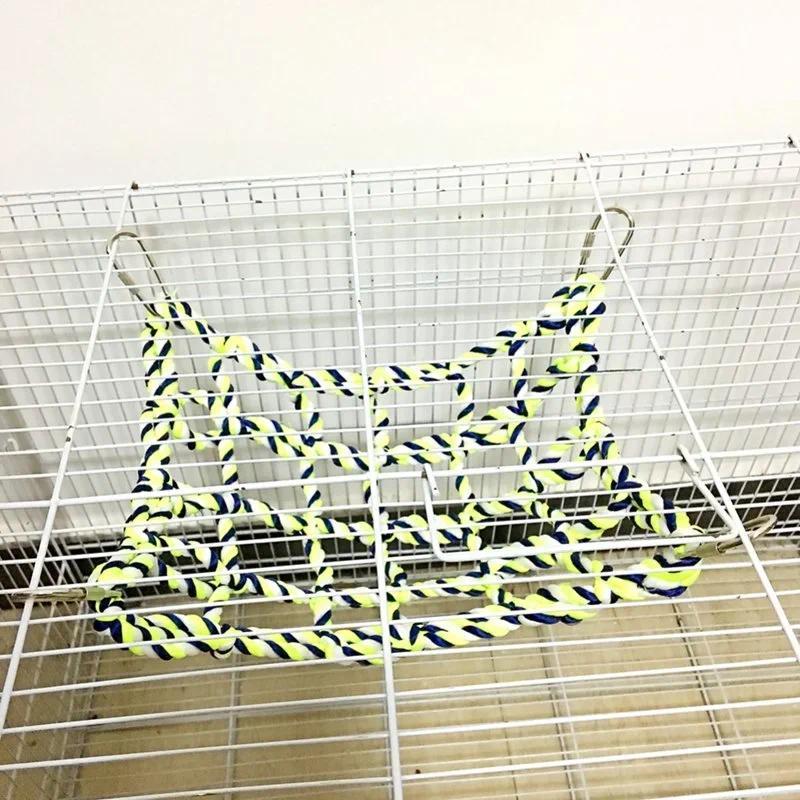 Product Introduction of Pet Hammock Toy Hamster Squirrel Puppy Net Rope House Balcony Hammock Colorful Weave Climbing Net Parrot Bird Net 13