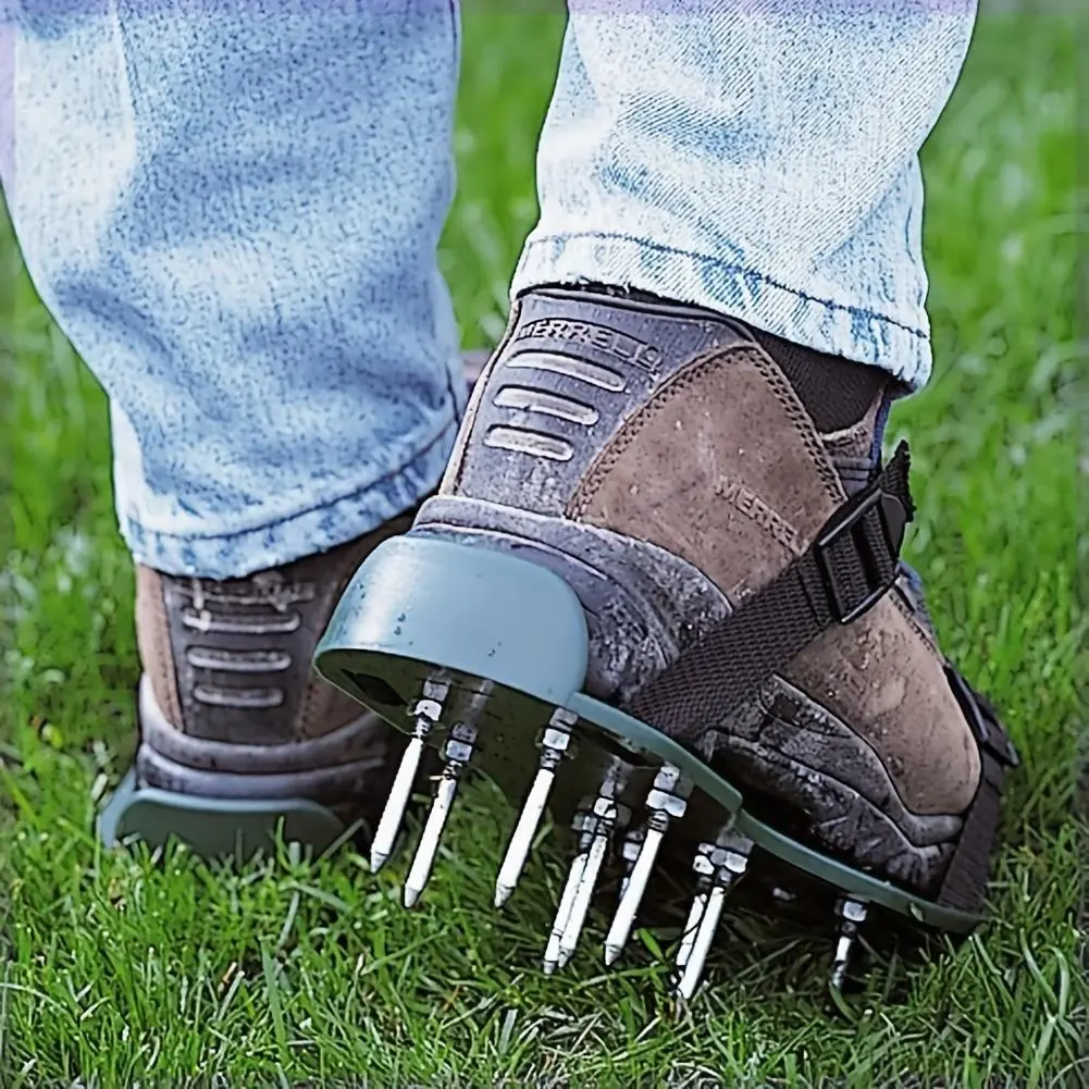 Garden Lawn Aeration Shoes with Spikes, Lawn Aeration Shoes, Self-leveling Epoxy Garden Tools, Lawn Aerator Shoes for Garden and Courtyard Grass Planting