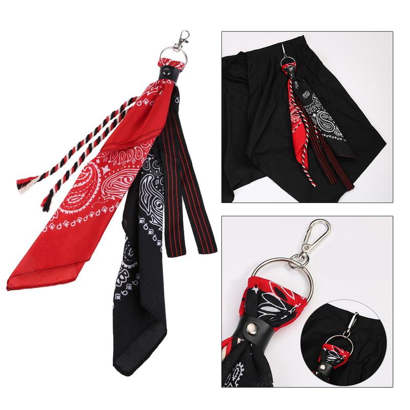 Khăn Bandana Paisley, Phong Cách Hip Hop, Dành Cho Cả Nam Và Nữ, Có Dây Xích Ví, Ruy Băng Rock Punk, Khăn Trùm Đầu Biker, Móc Chìa Khóa Kim Loại, Thích Hợp Cho Túi Xách Và Quần, Trang Sức, FESHS