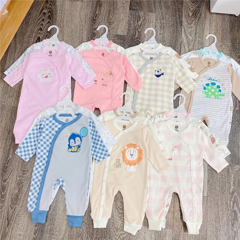 （Baby）  Set 2 chiếc body dài tay cho bé sơ sinh từ 3-10kg hàng VN xuất dư( Tặng kèm Móc Treo) - BD22 0