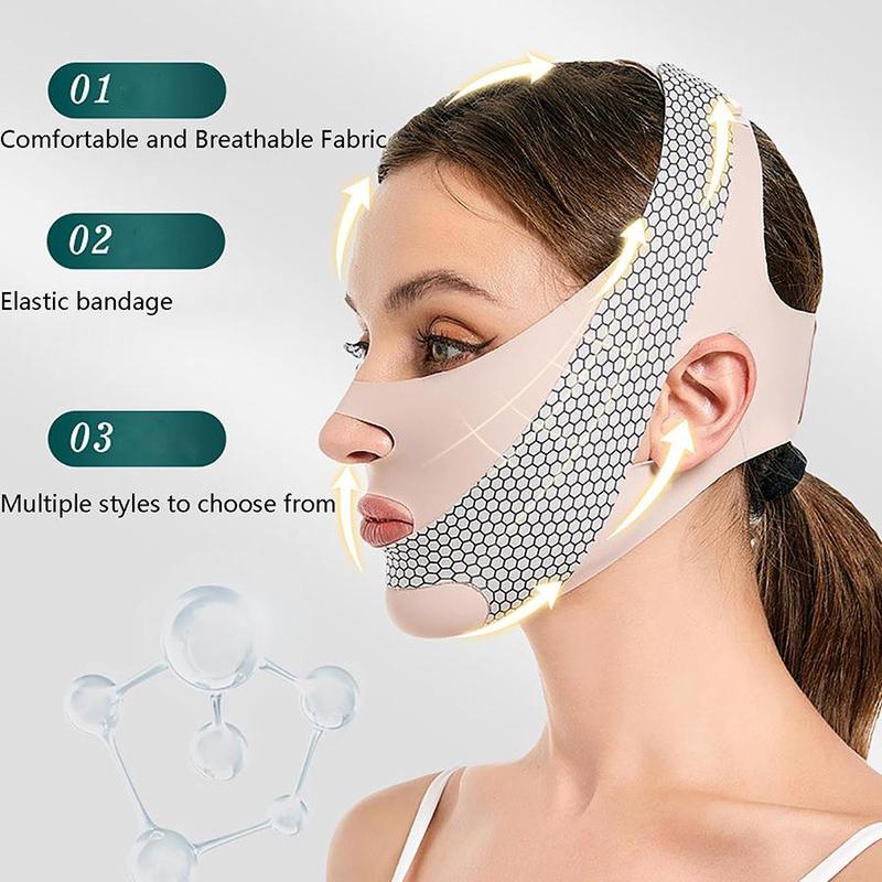 Product Introduction of Reusable Double Chin Reducer, Breathable Face Lifting Strap, Face Shaping Band, Skin Care Tool for Women 4