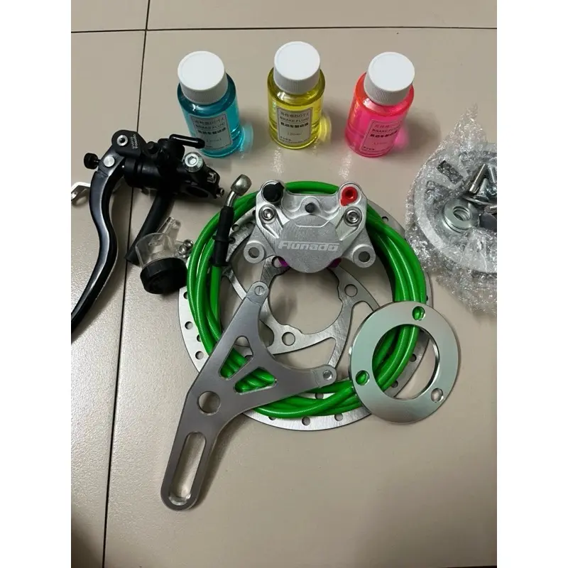 ￼Bộ phanh đĩa sau xe điện heo CNC Funaodo kèm tay phanh trái Fonaodo ( tặng kèm long đền+ ốc heo) phụ kiện xe điện Phụ Tùng 2