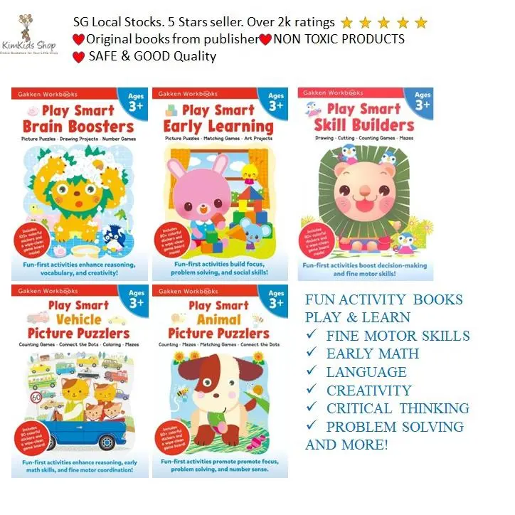original [ Ready Stock] Gakken Play Smart Activity Workbook Series Age 3+