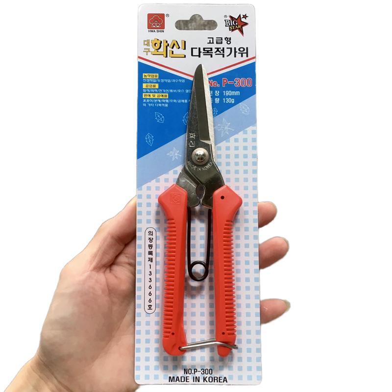  Kéo Cắt Đa năng Hàn Quốc P300 HWA SHIN   Kéo cắt dây điện kẽm  dây thừng cao su... P-300  