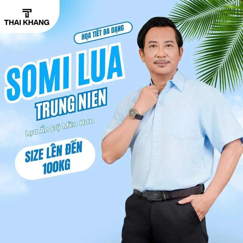 Áo Sơ Mi Nam Trung Niên Hoạ Tiết Thái Khang Loại Áo Sơ Mi Tặng Bố Có Big Size Từ 40 - 100Kg Menswear Atk15 Cổ Tròn Màu Trắng