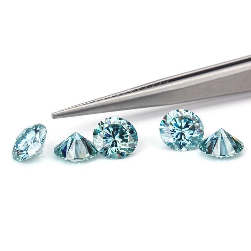 LLXYW Aquamarine/Green Blue color Moissanite Loose Gemstones VVS1 3EX Cut Real Certified Moissanite 7