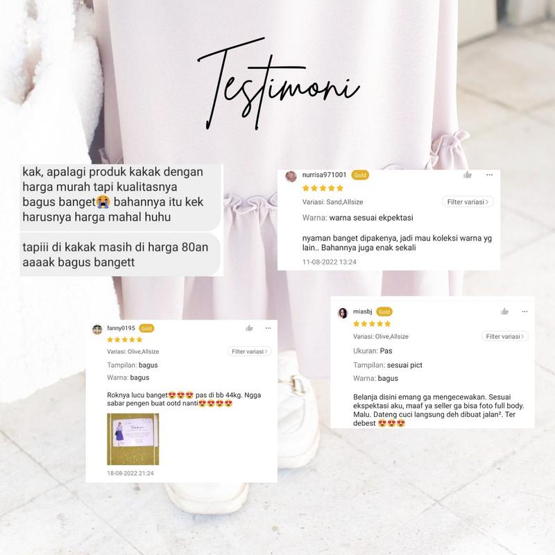 Olin Skirt / Rok Ruffle / Rok Korea Polos Cantik Karet 6