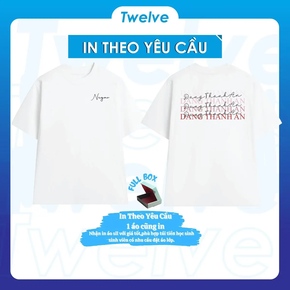 ￼Áo NEGAV - Áo T-shirt in tên Negav in chữ ký Form Rộng 100% COTTON 260GSM DÀY DẶN Twelve.tici