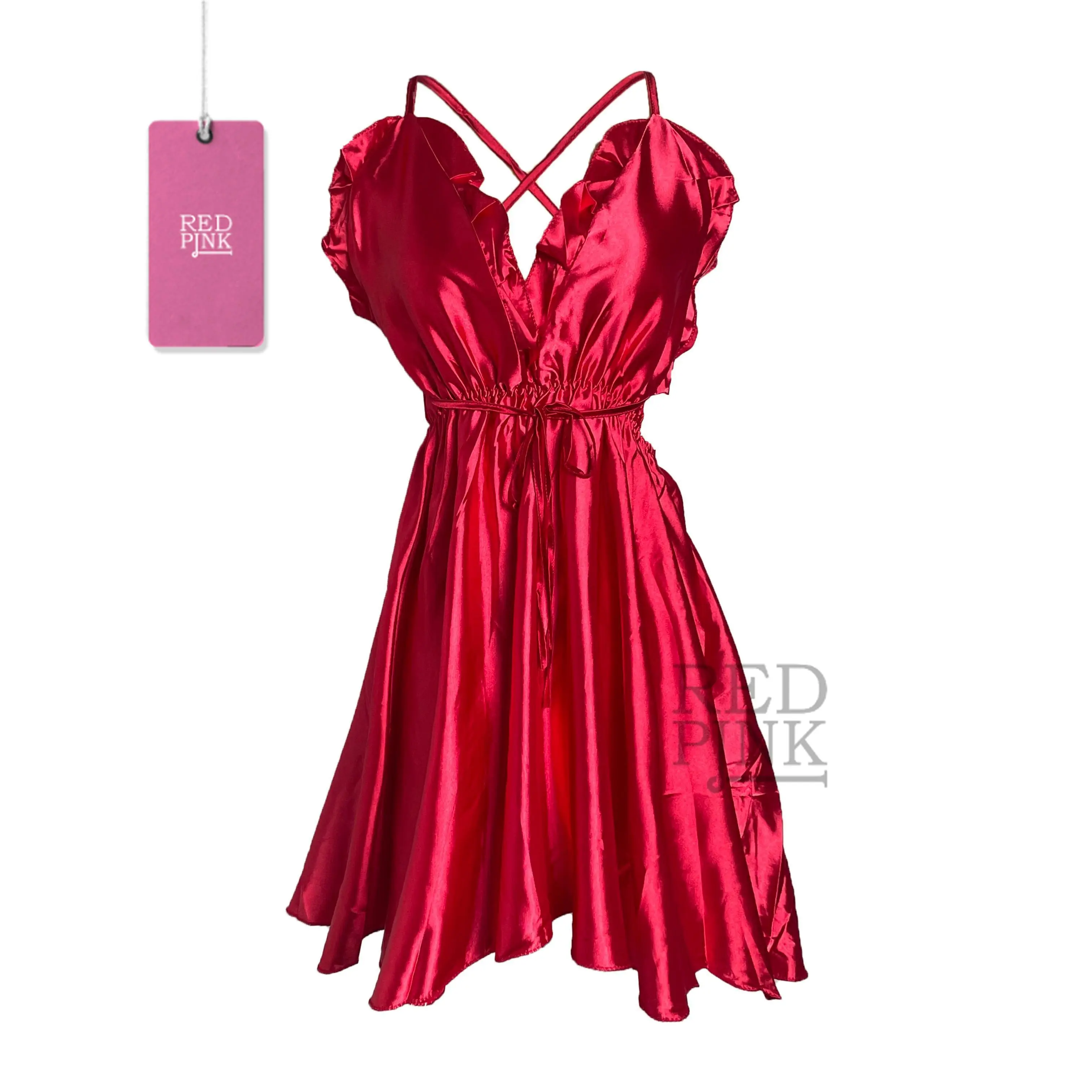 [ RedPink ] Baju Dinas Style Anggun Mewah Lingerie Dress Gaun Jumbo ...