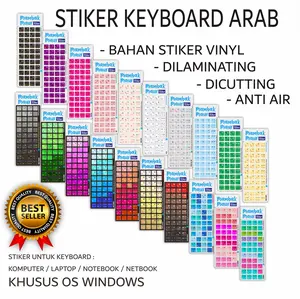 STIKER STICKER KEYBOARD ARAB (BAHAN VYNIL, DICUTTING, DILAMINASI, ANTI AIR)
