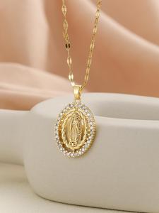 Collar con dije elegante decorado con strass para mujer, Joyería de moda para fiestas, Decoración diaria de ropa, Joyería comodín y exquisita para regalo de cumpleaños