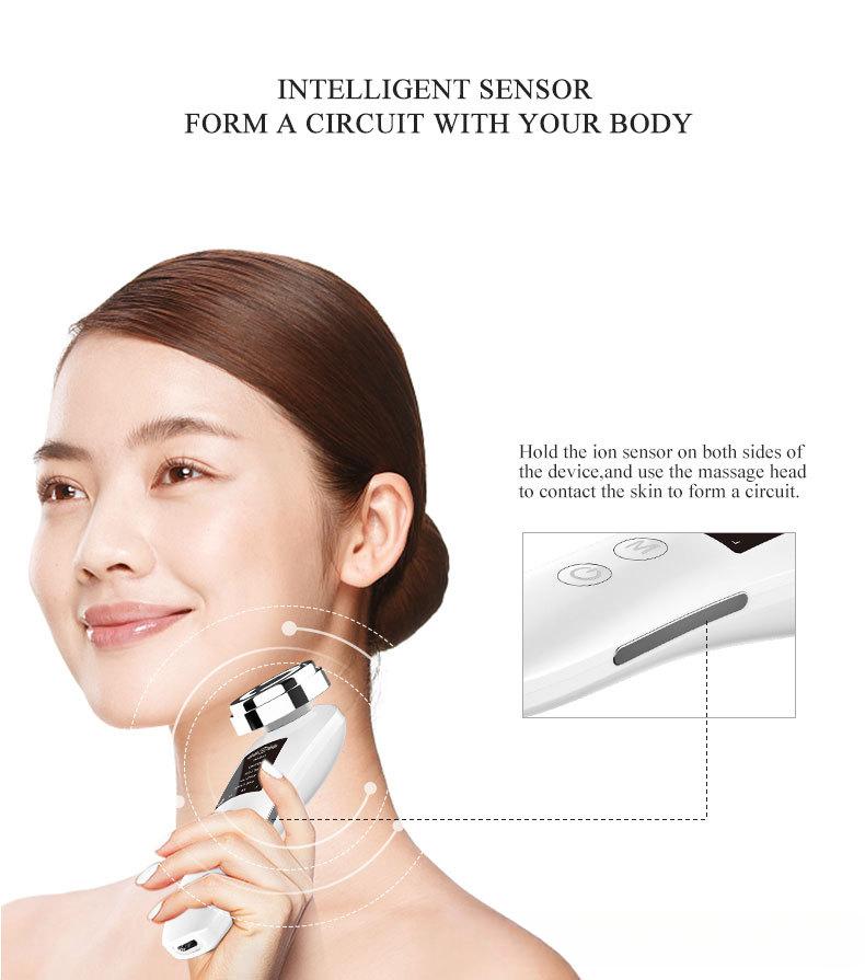 Product Introduction of Peranti Angkat Muka, 7 dalam 1, EMS, RF, Arus Mikro, Peremajaan Kulit, Untuk Wanita, Pengurut Muka, Terapi Cahaya, Anti-Penuaan, Kecantikan Kedutan 8