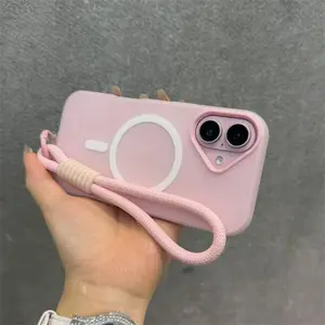 2IN1 Magnetik Jelly Casing Untuk Samsung A07 A17 A56 A55 A15 A16 A36 A54 A06 S26 S25 S24 FE Ultra A26 5G Silikon Cair Sarung Lunak Pengisian Daya Nirkabel Matte Magnetik Casing