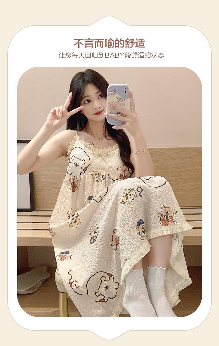 Product Introduction of Đồ Ngủ, Phong Cách Thanh Lịch, Váy Ngủ Mùa Hè Cho Nữ, Có Thể Mặc Ngoài Trời, Nhăn Bong Bóng, Có Đệm Ngực, Váy Ngủ Có Thể Tháo Rời Làm Bằng Bông, Thoải Mái Và Thoáng Khí, Thích Hợp Mặc Thường Ngày 25