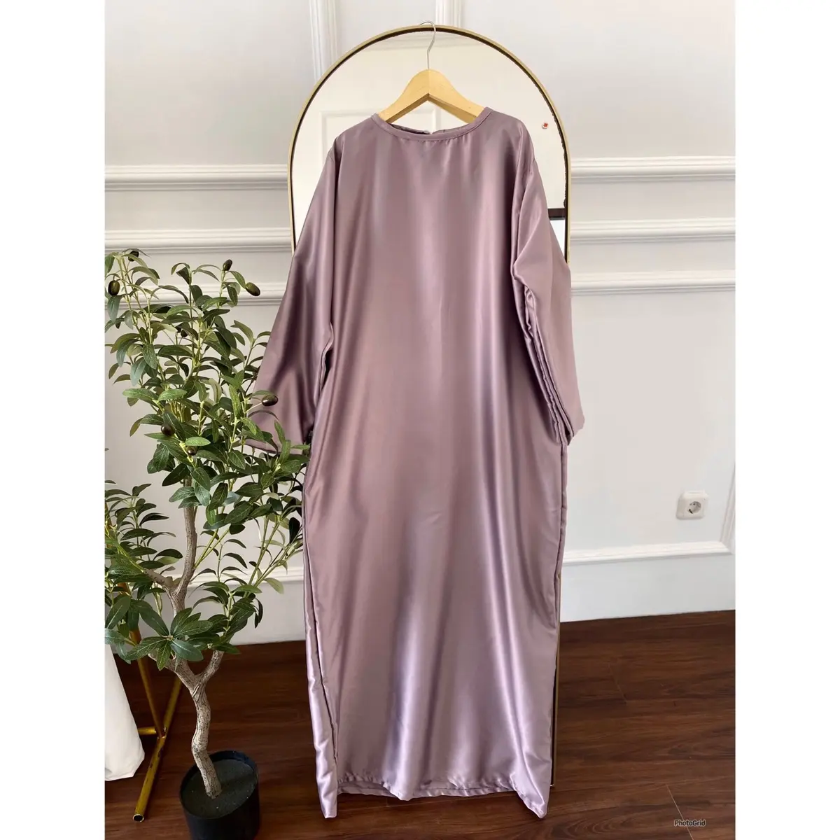 GAMIS SATIN- abu lilac
