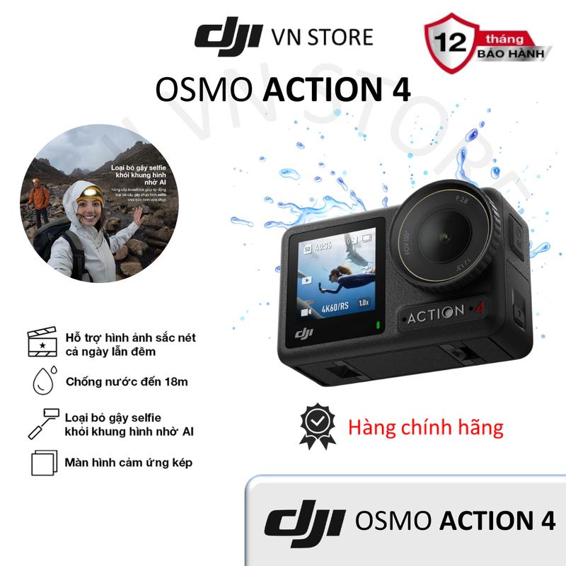 Camera hành động DJI Osmo Action 4 máy quay hành trình 4K 120fps, góc siêu rộng, hoạt động tốt nhiệt độ thấp (DJI OA 4)