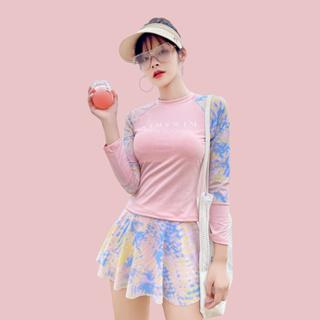 Đồ bơi nữ kín đáo dài tay, Bikini nữ giả váy có đệm ngực và quần lót trong vải mềm mại dáng Sport vải Thun 5