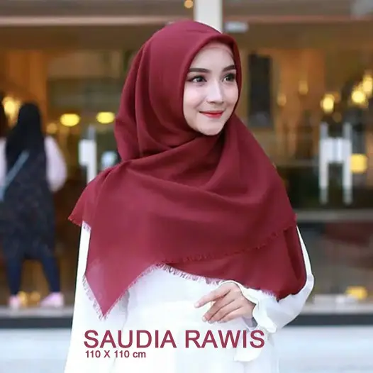 HIJAB SAUDIA RAWIS KWALITAS IMPORT.jilbab segi empat polos.kerudung rawis kerudung terbaru Katun Muslim Nyaman