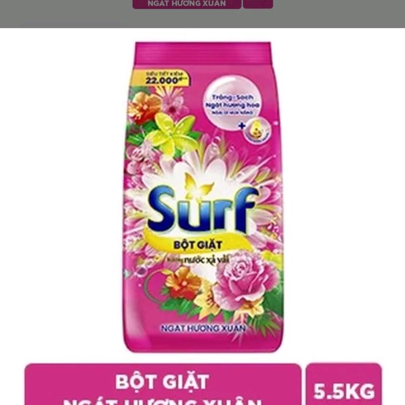 Bột giặt Surf túi 5.5kg hương nước xả vải ngát hương xuân Làm Sạch - Sản phẩm giặt sạch chuyên nghiệp xa bông