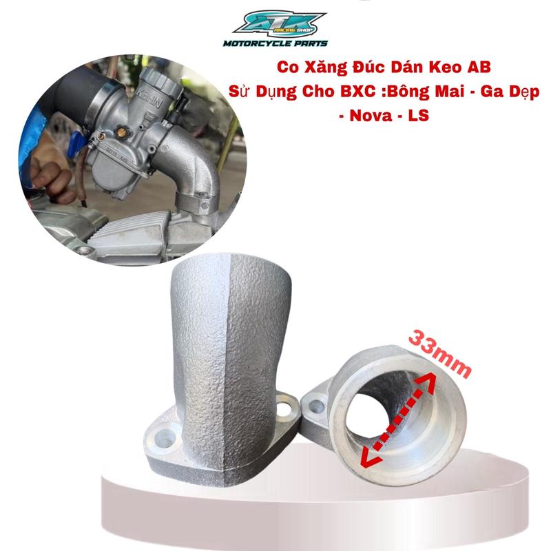 Co Xăng Nhôm Đúc Dán Keo AB Lắp Bình Xăng Bông Mai - Ga Dẹp -Nova -Ls. Phụ Tùng Phụ Kiện