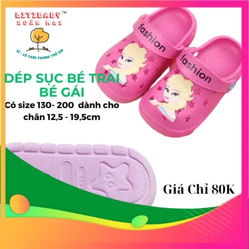Dép Sục  Bé Gái Cross  Crocs Elsa, Ketty, Thỏ Cà Rốt D2305 Size 130-200, Dành Cho Chân Từ 125cm Đến 19,5cm