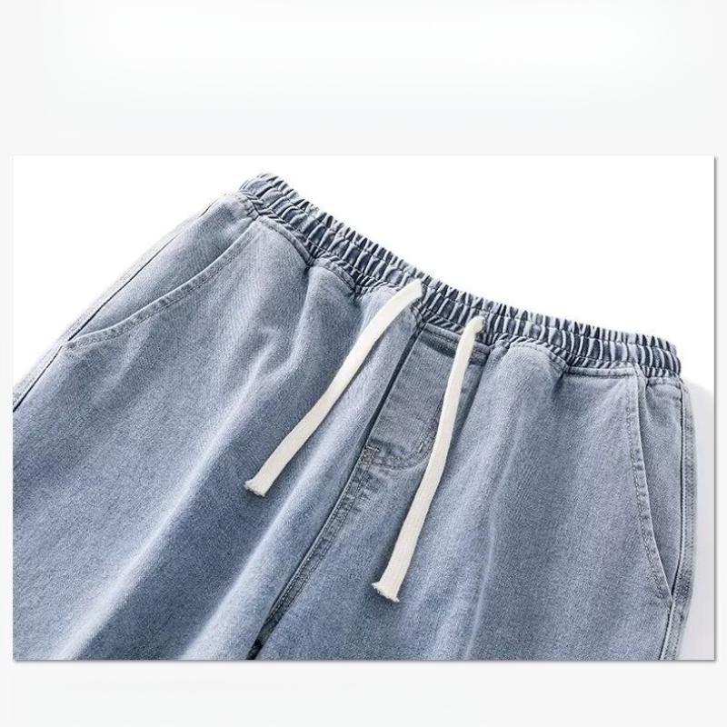 Product Introduction of [HZA] Loose Wide Leg Pants Smart Casual Hijab Fashion Muslimah Women Oversized Minimalist Basic Comfort Womenswear Girl Aesthetic Elastic Wrist Plus Size Drawstring Baggy Thin Straight Jeans 2