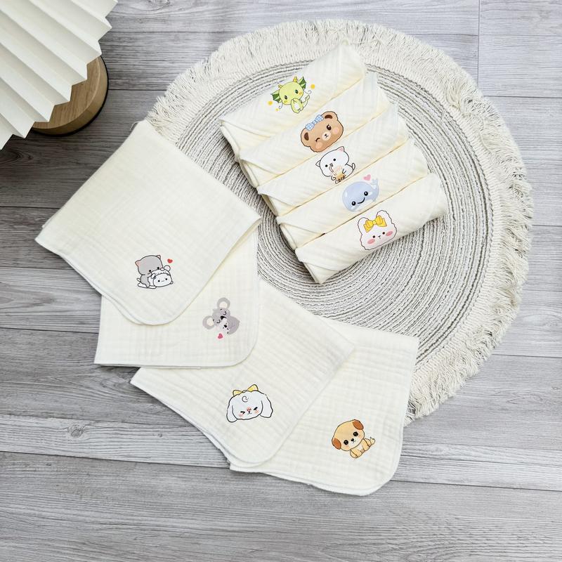 set 5 khăn sữa Mimi Muslin 3 lớp thấm hút nhanh cho bé khăn mặt cho bé kich thước 30x30cm mã 02