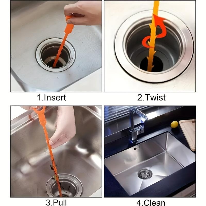 Portable Drain Cleaner Tool (1 Piece), Drain Hair Clog Remover, Drain Hair Remover for Shower Kitchen Sink Bathtub Bathroom 3