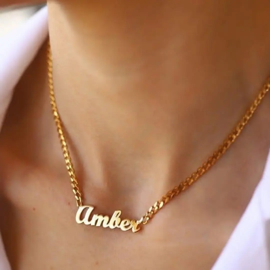 Amber Necklace - Kalung Nama Custom Titanium