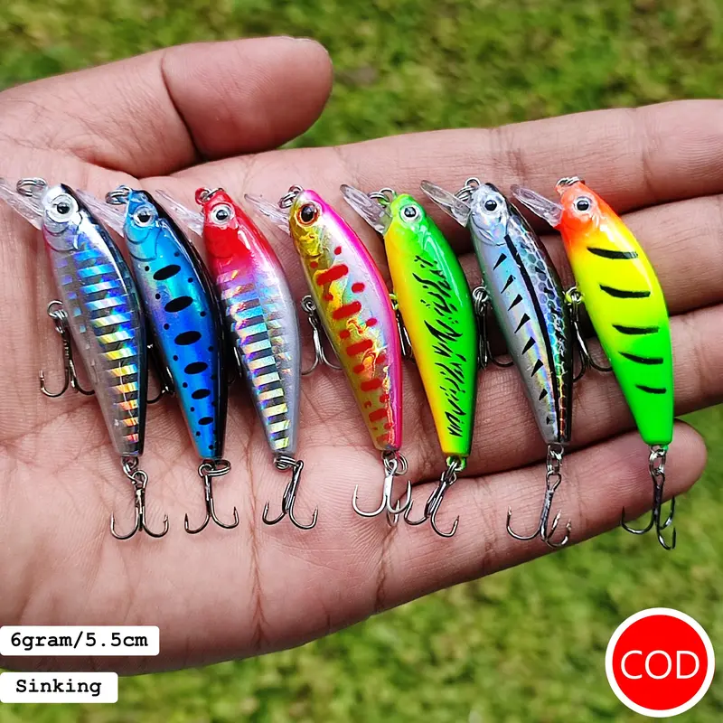 1pcs 5.5cm/6g Crankbait Minnow Minow Umpan Pancing Sinking Casting Ultralight UL Wader Lure 1