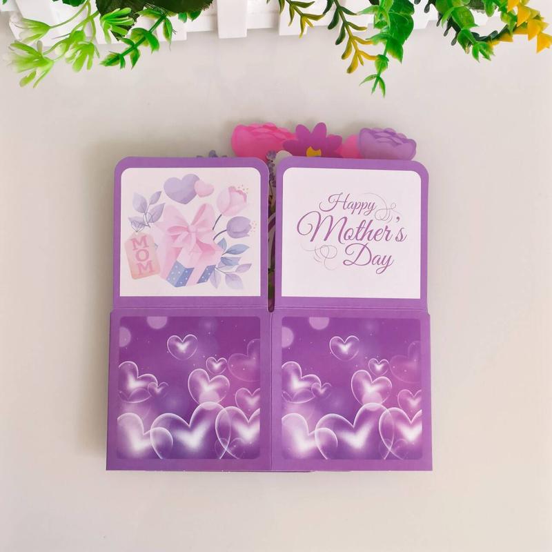 Flower Pop Up Card, 1 Count Creative Mother's Day Card with Envelope, Birthday Gift for Mom, Party Supplies, Gift Ideas 4