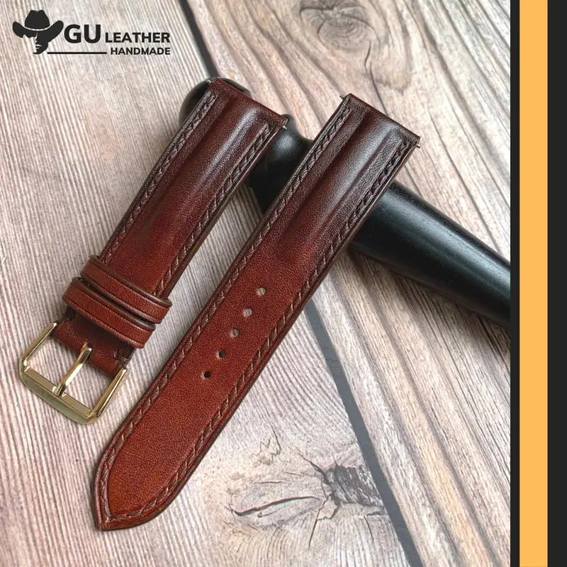 Dây da đồng hồ nam handmade màu patina chất liệu da bò vegtan size dây 18/ 20/ 21/ 22/ 24mm -  Gu Leather 5