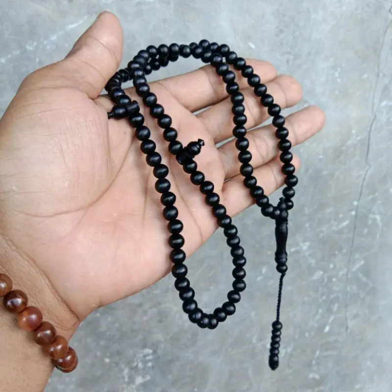 Tasbih Galih Kelor Hitam 6mm - Isi 99 Butir - Muslim, Motif 0